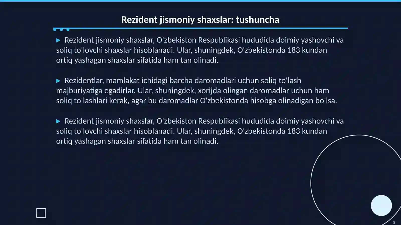 Rezident va norezident jismoniy shaxslar daromadlarining soliqga tortilishi: qiyosiy tahlil 3