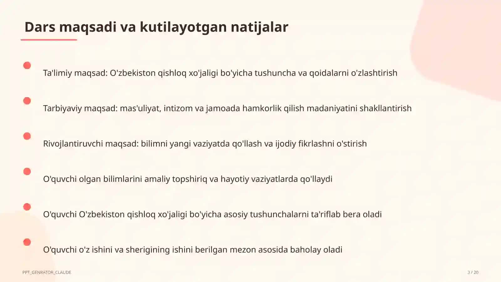 O'zbekiston qishloq xo'jaligi (9-sinf) 3
