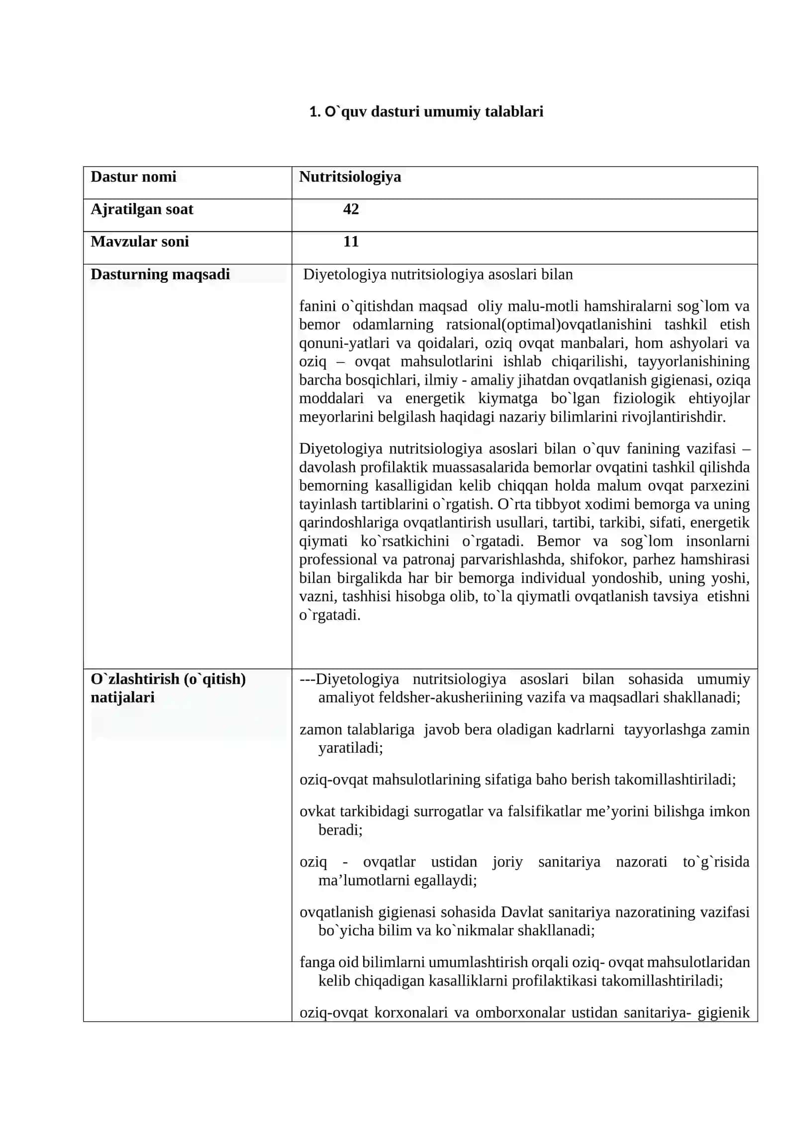 Nutritsiologiya diyetologiya asoslari bilan ISHCHI DASTUR 3