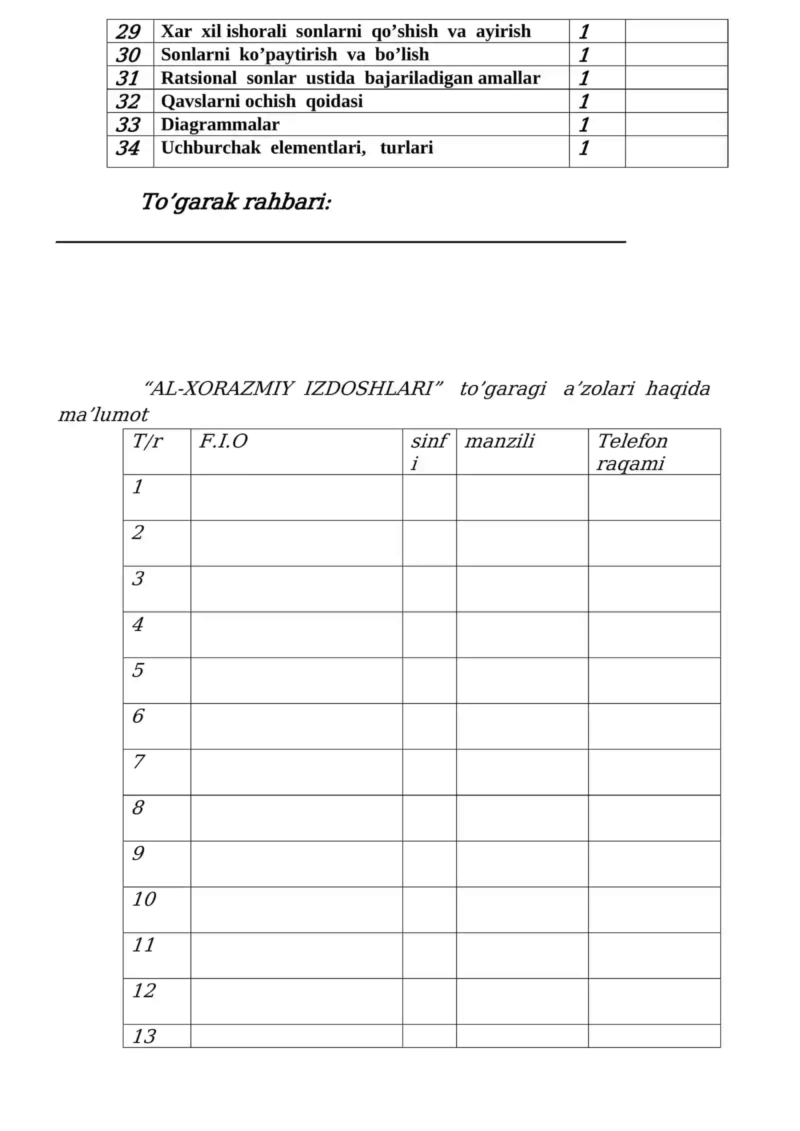 “Al-Xorazmiy izdoshlari” Math Guide 3