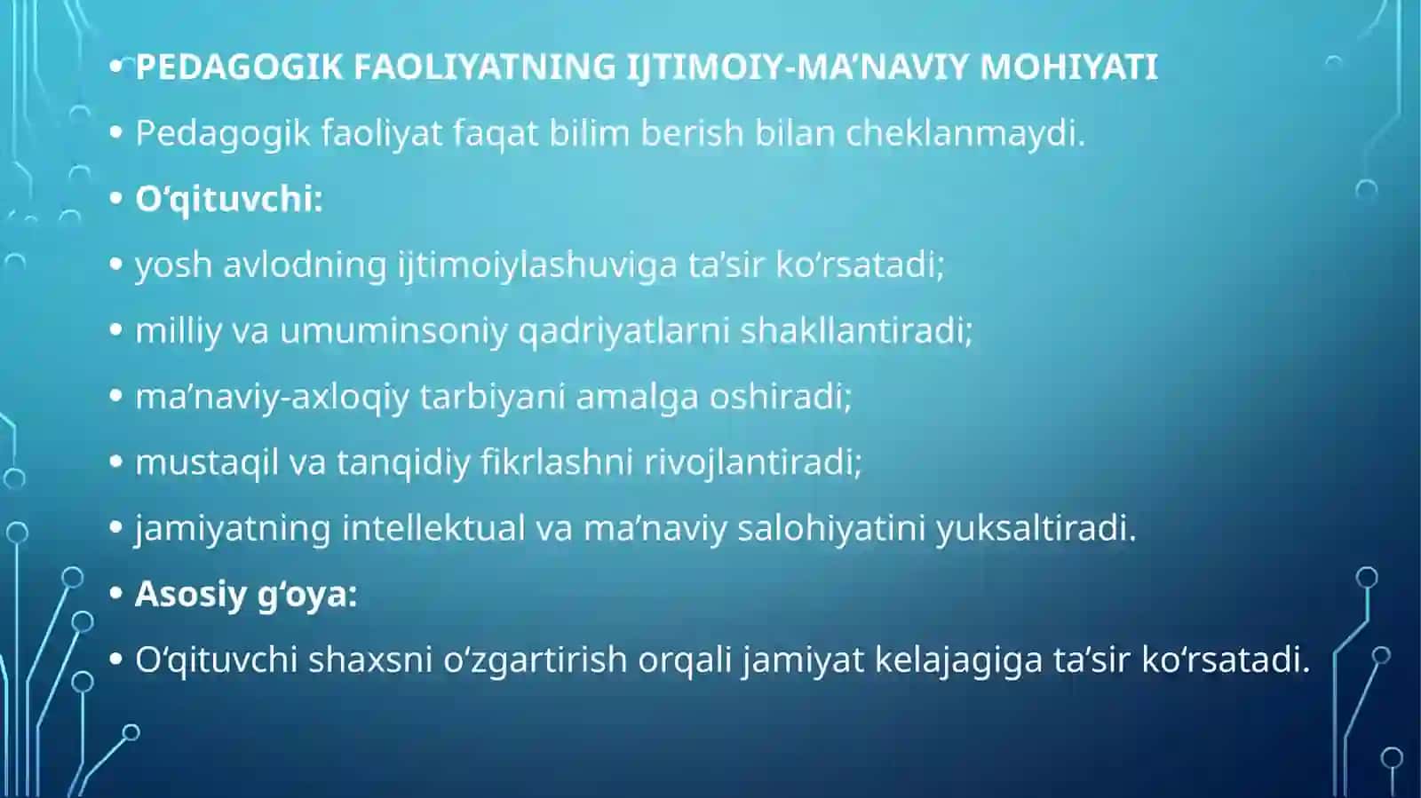 PEDAGOGIK FAOLIYATNING MOHIYATI VA O‘QITUVCHINING KASBIY PORTRETI 3
