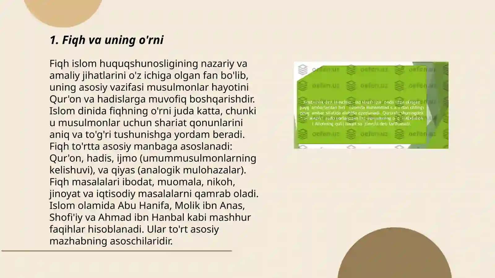 Fiqh va uning o'rni 3