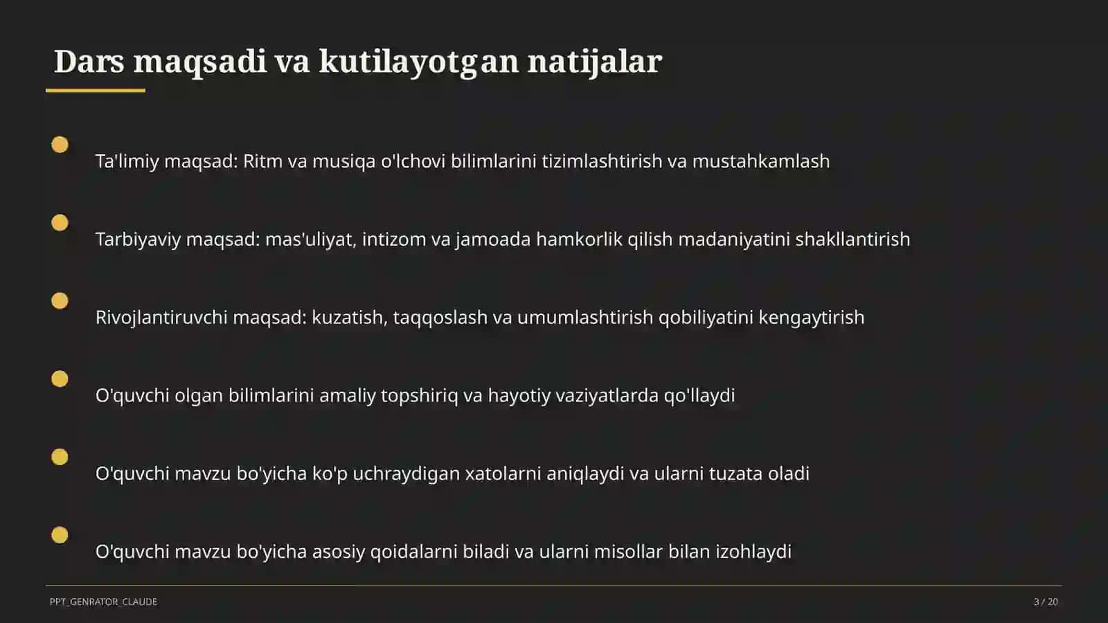 Ritm va musiqa o'lchovi (3-sinf) 3