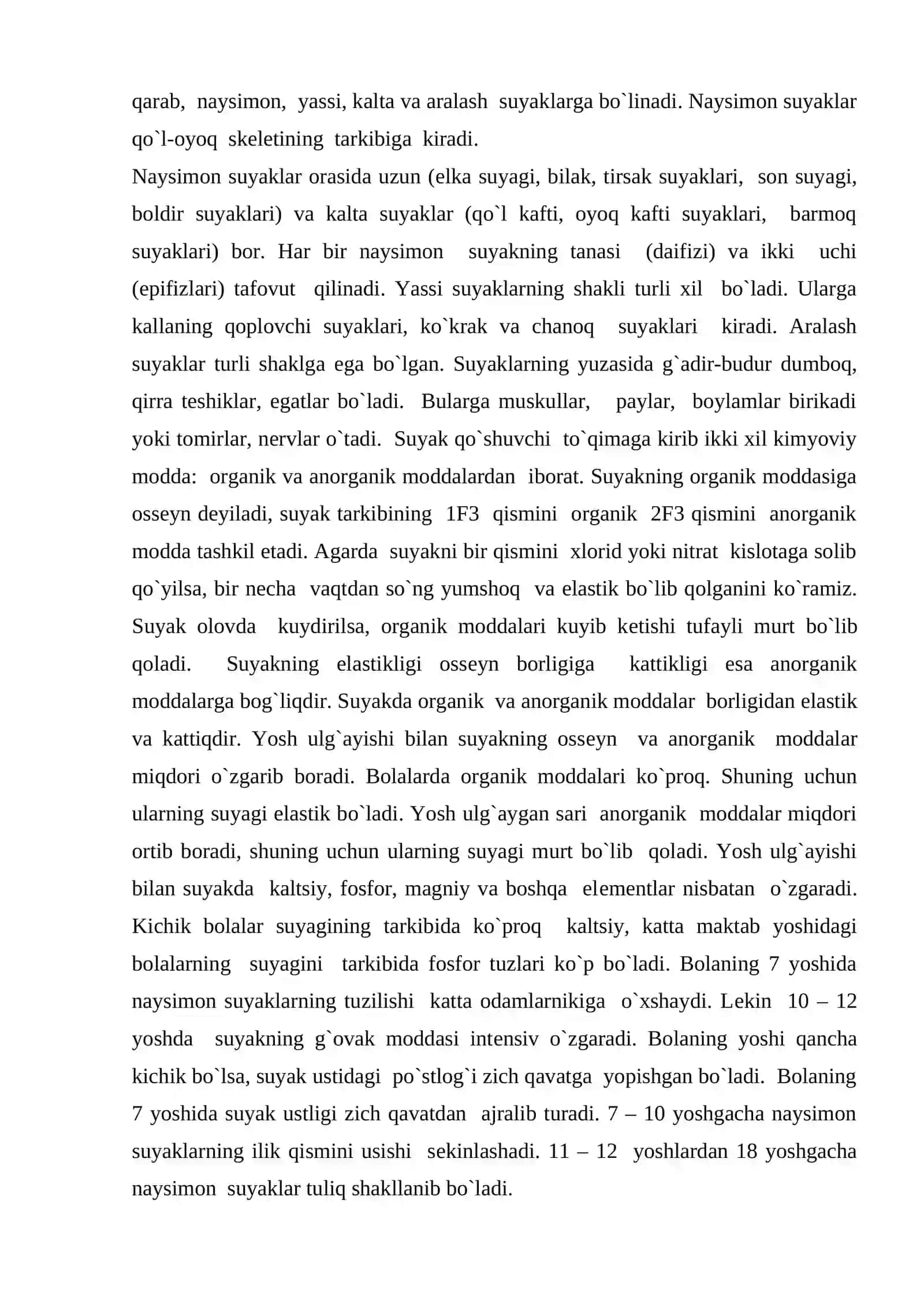 Tayanch harakat aparatining tuzilishi va yosh xususiyatlari 3