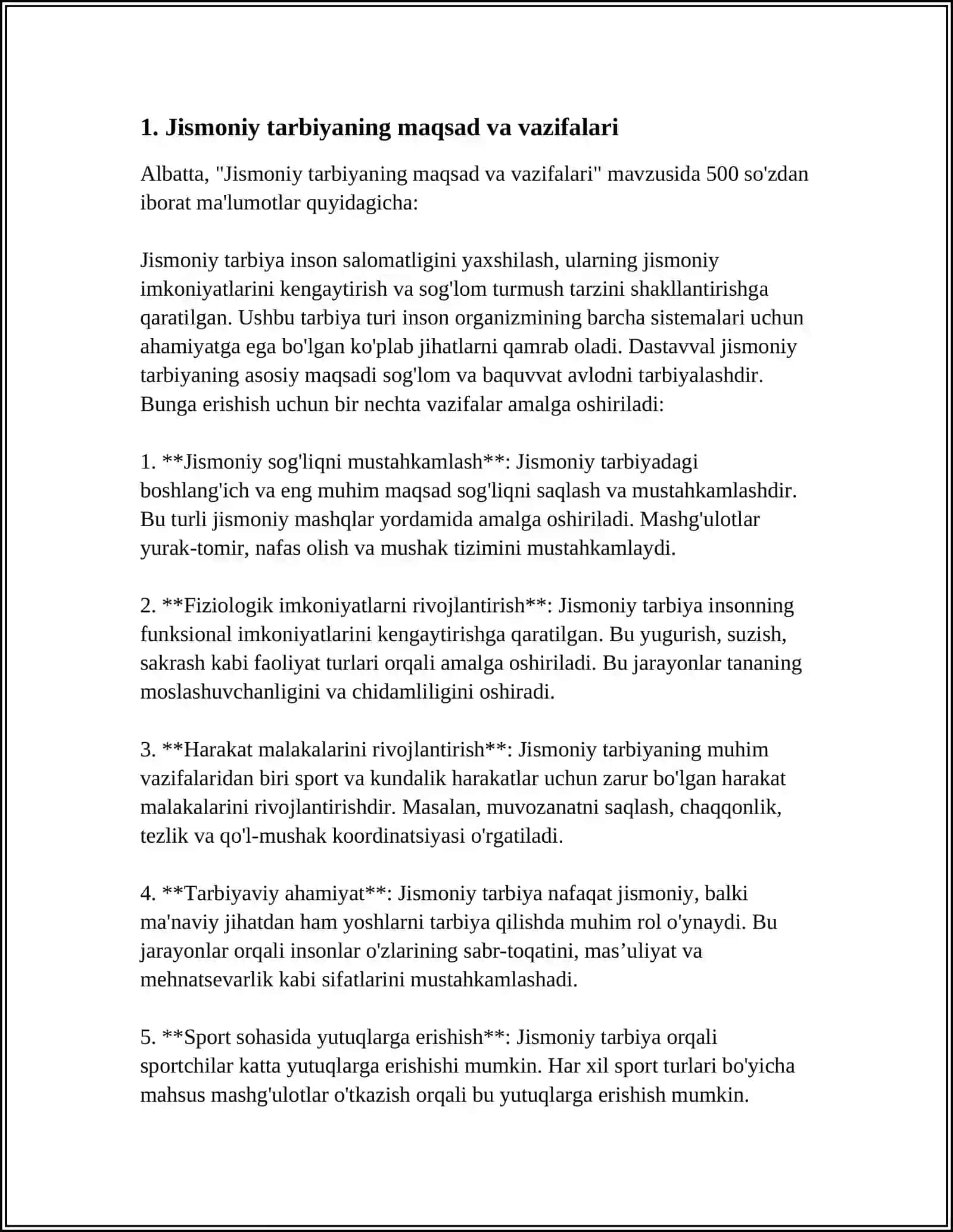 Jismoniy Tarbiya Vazifalari va Vositalari 3