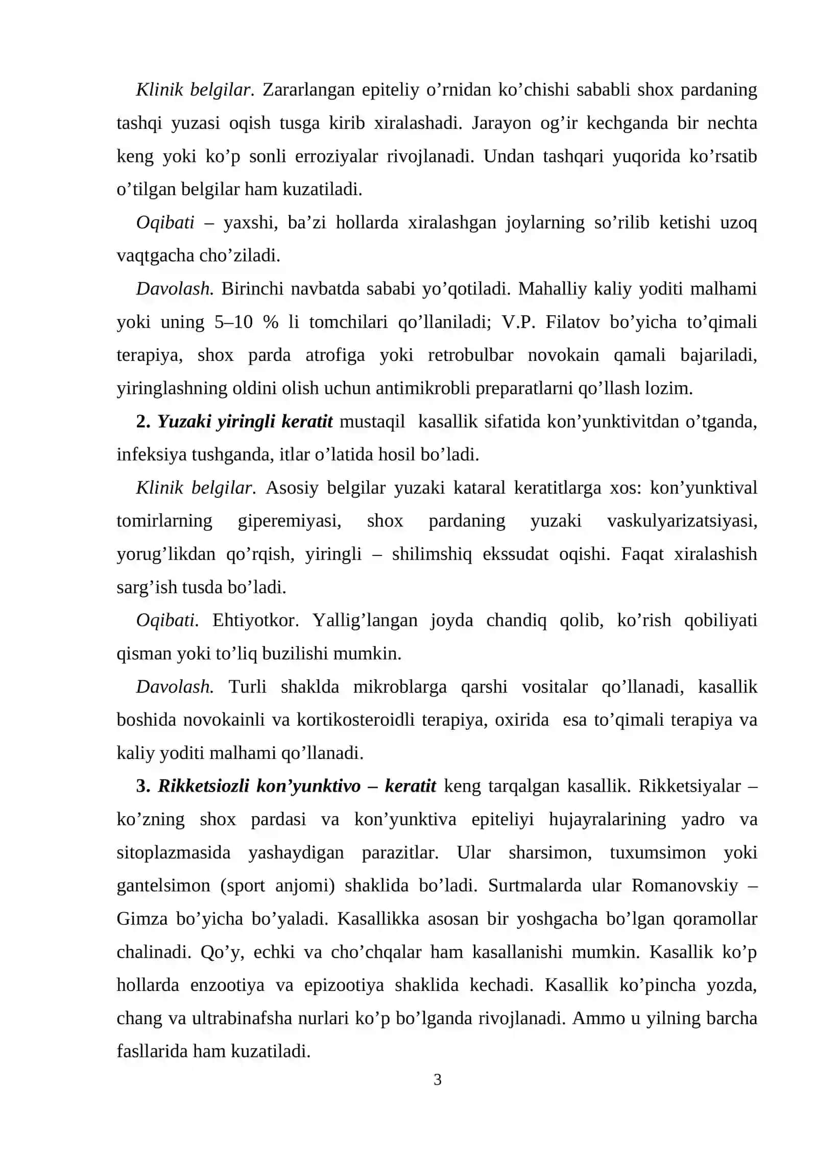 Ko’zning shox pardasi, soqqasi va ko’zorti to’qimalari kasalliklari 3