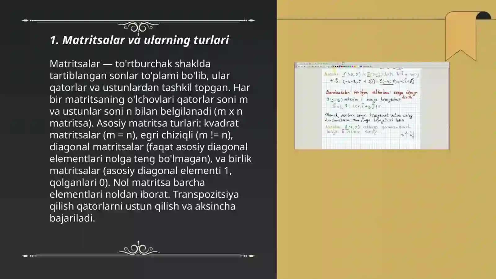 Matritsalar matritsa ustida amallar 3