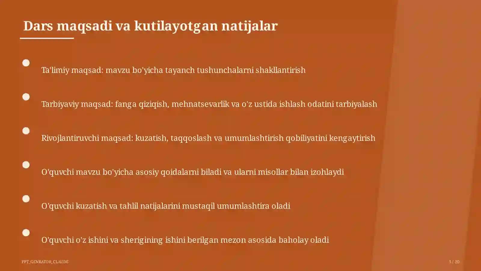 Algebra va geometriyani yagona "Matematika" fani sifatida o'qitish 3