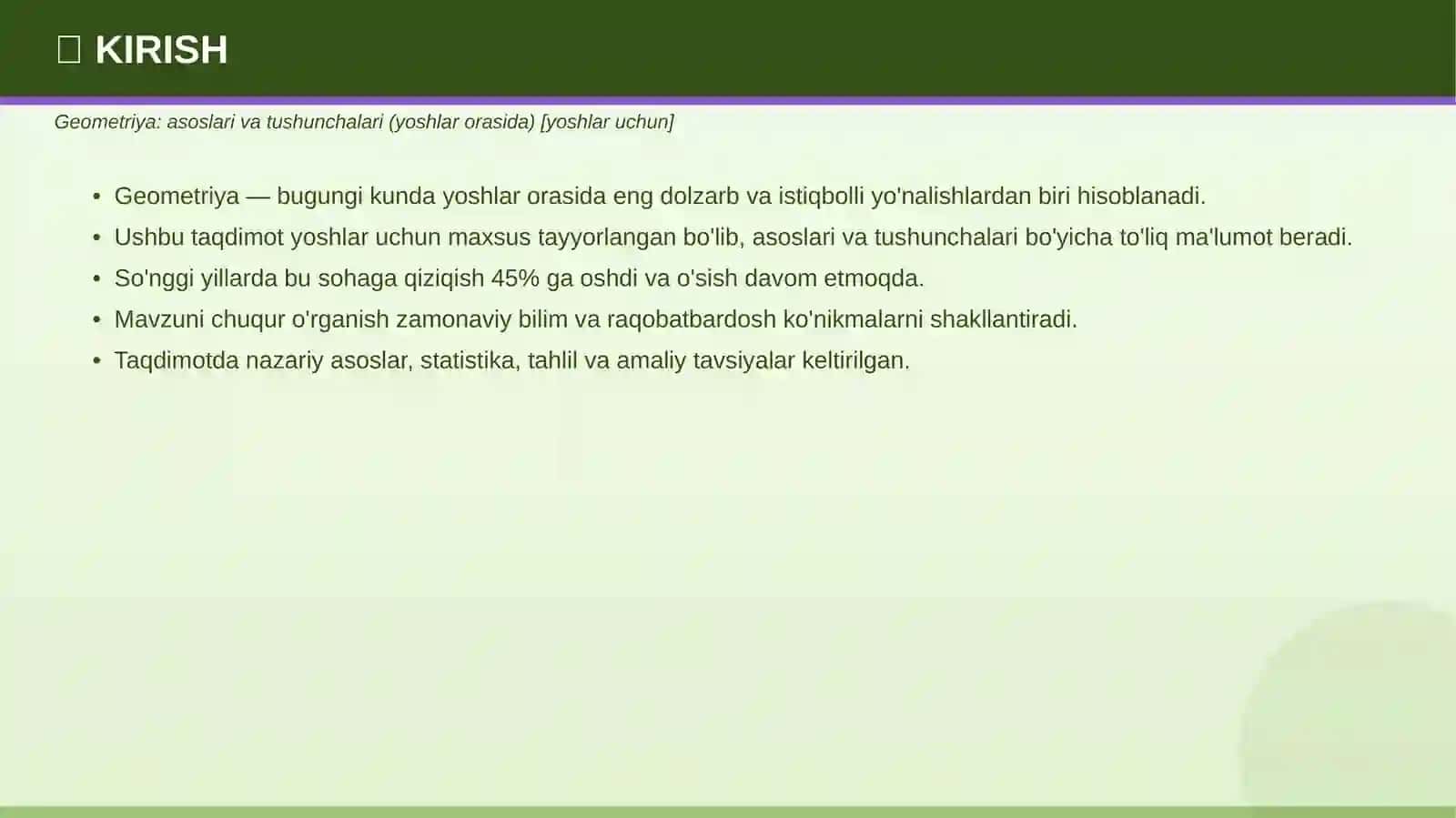 Geometriya: asoslari va tushunchalari 3