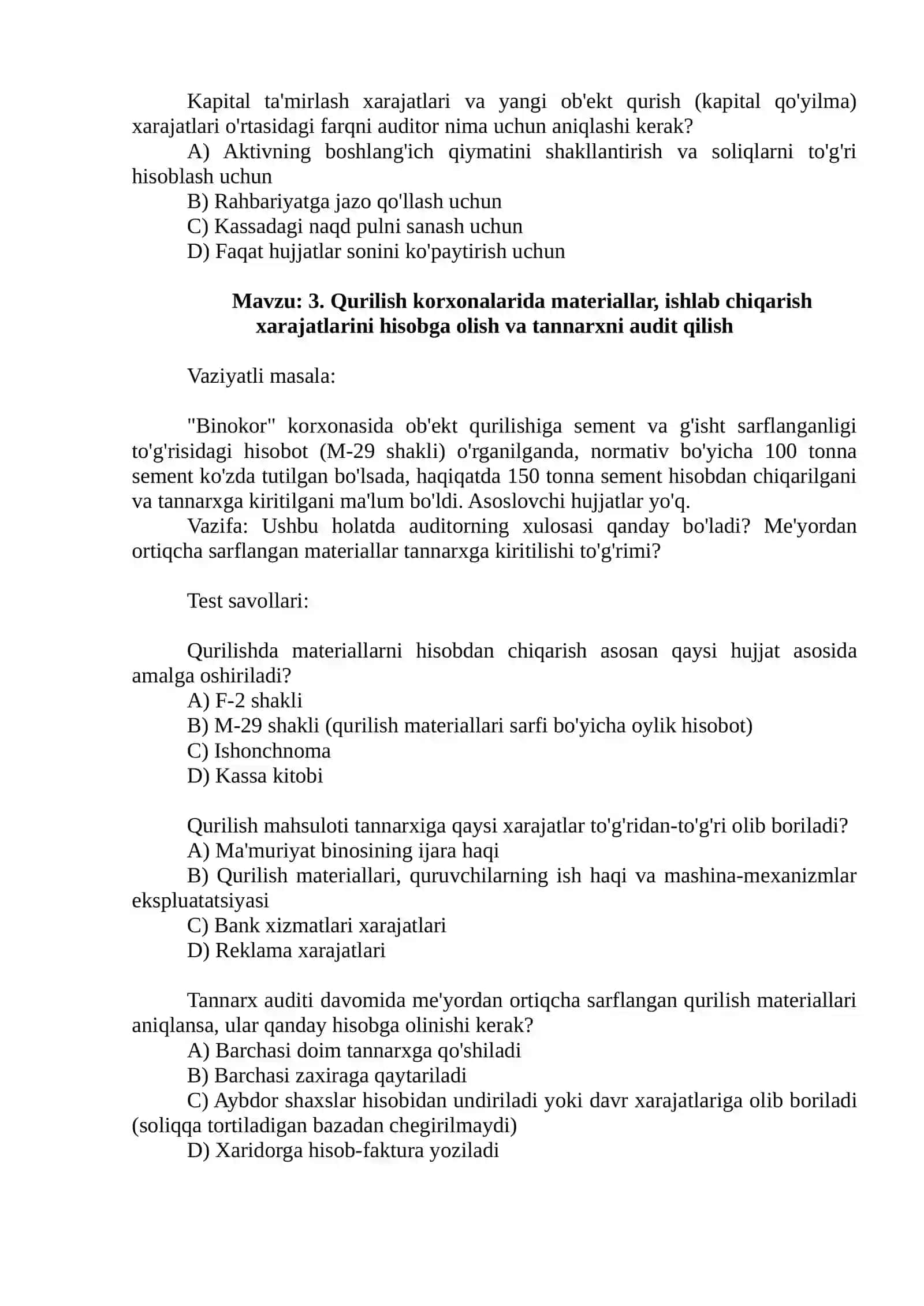 Boshqa tarmoqlarda audit xususiyatlari, vazifalari va maqsadi 3