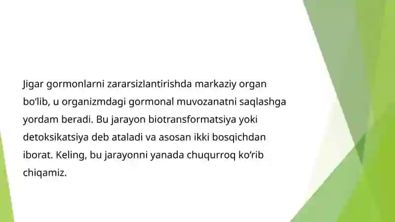 Jigarda gormonlarning zararsizlantirilishi, klinik ahamiyati 3