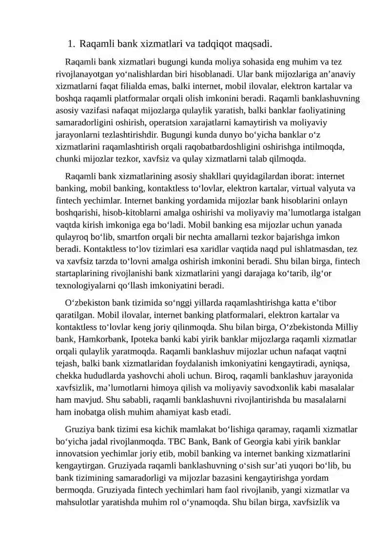 Raqamli bank xizmatlari va tadqiqot maqsadi 3