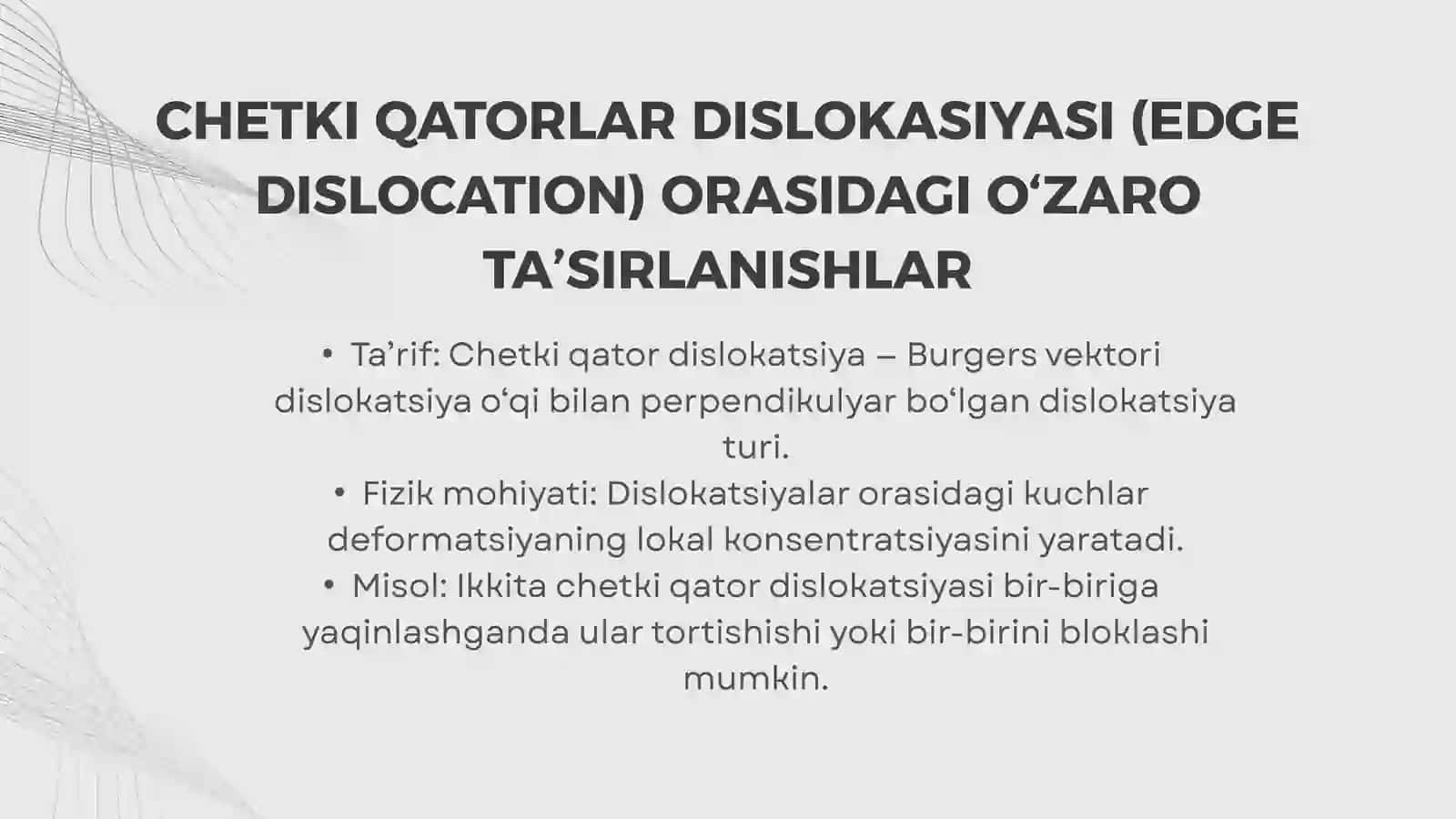 Vintli (murvatsimon) dislokatsiyalar orasidagi o‘zaro ta‘sirlanishlar 3
