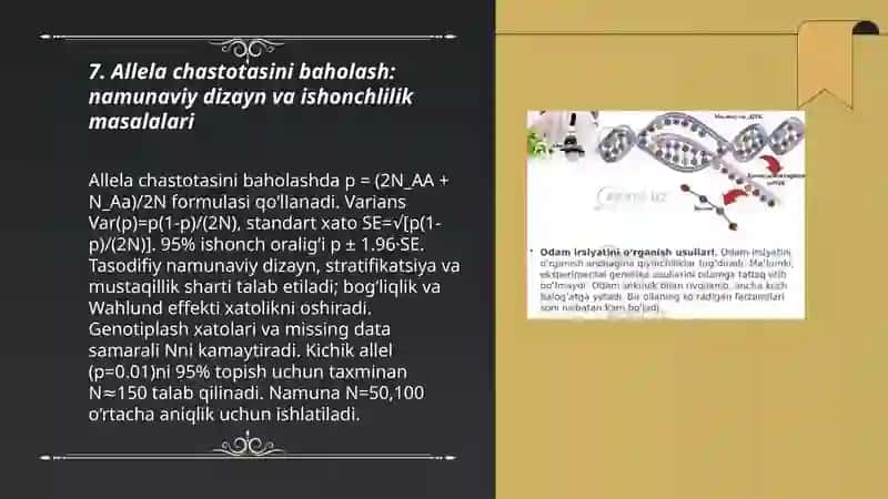Odam genitikasini o'rganish usullari: geneologik poplatsionstatikva statik va egzaklar usuli 3