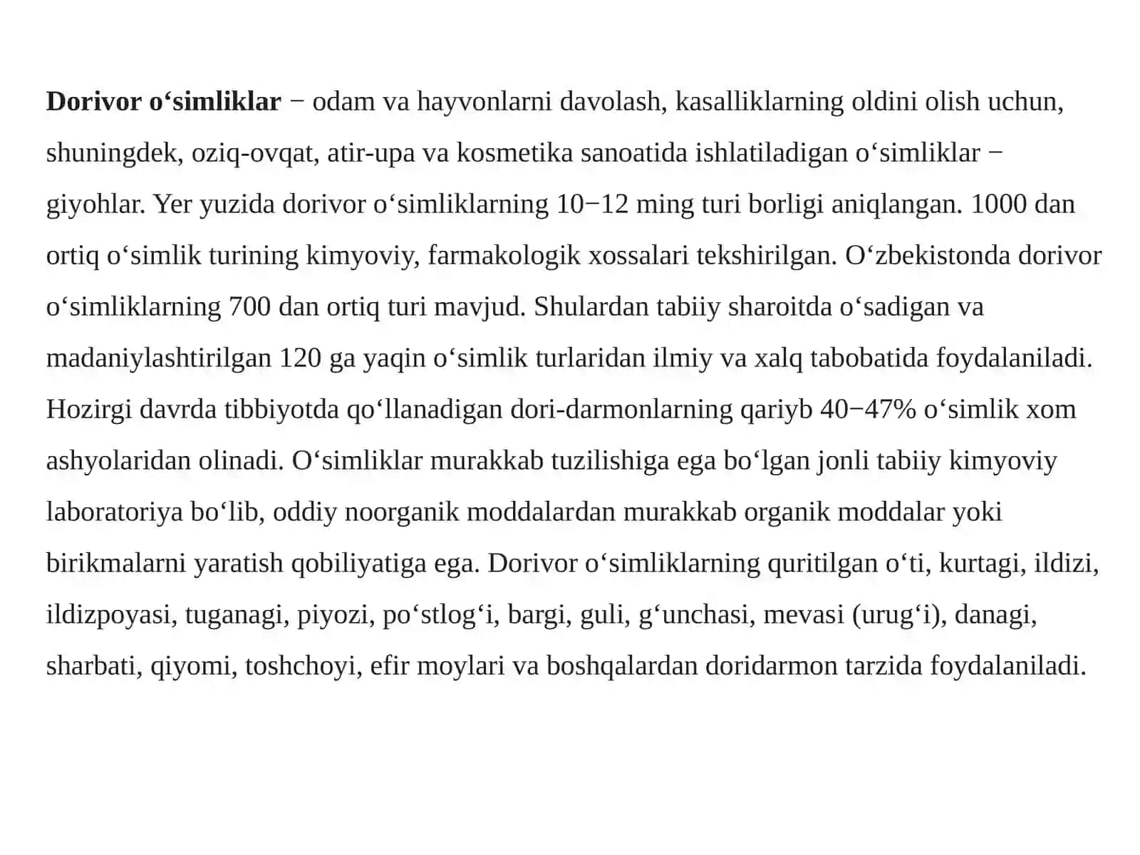 Dorivor oʻsimliklar 3