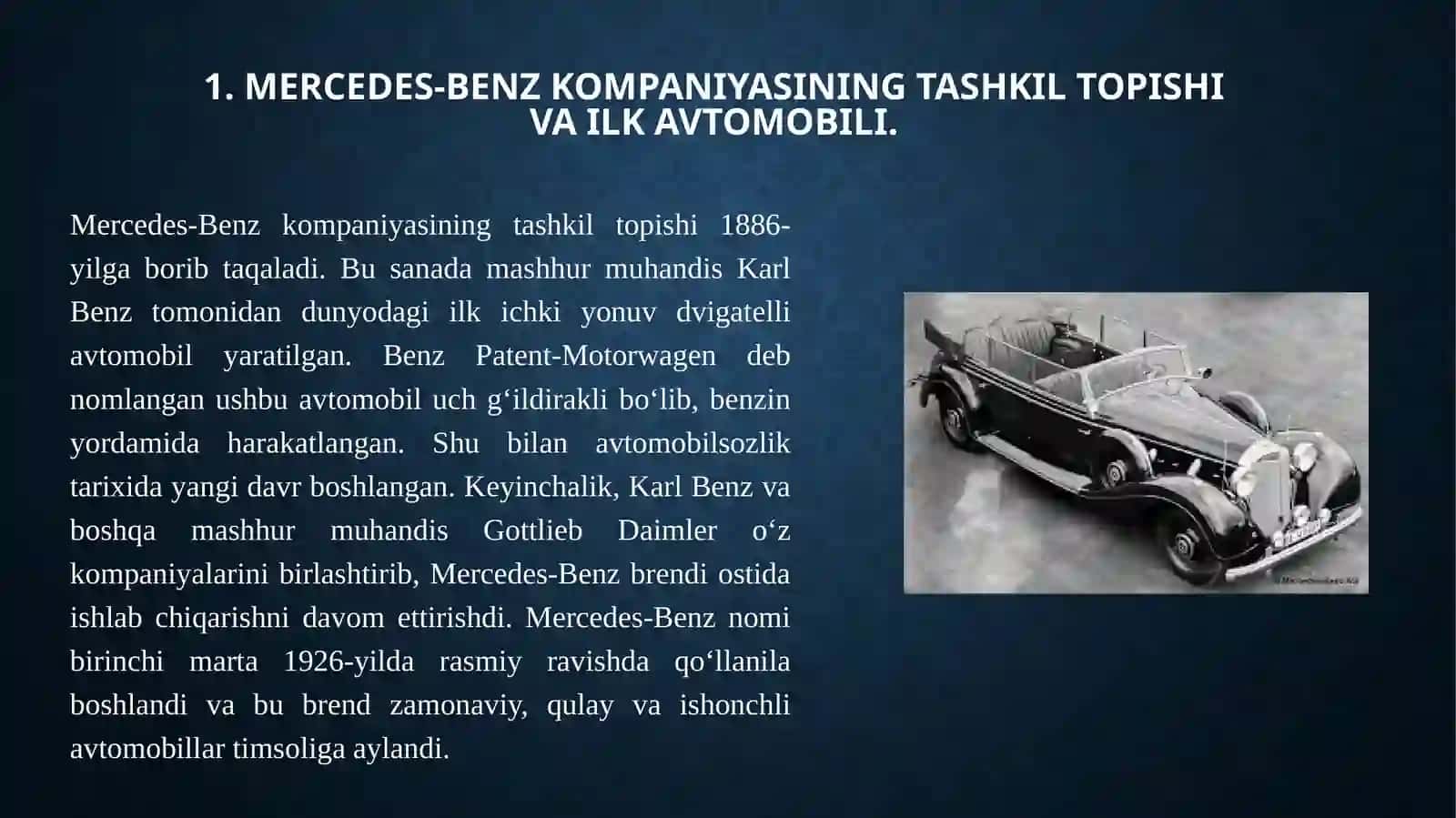 Mersidens-benz yaratilish va istiqbollari 3