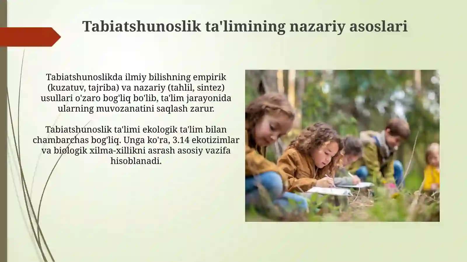 Tabiat bilan tanishtirishda tarbiya turlarini rivojlantirish 3