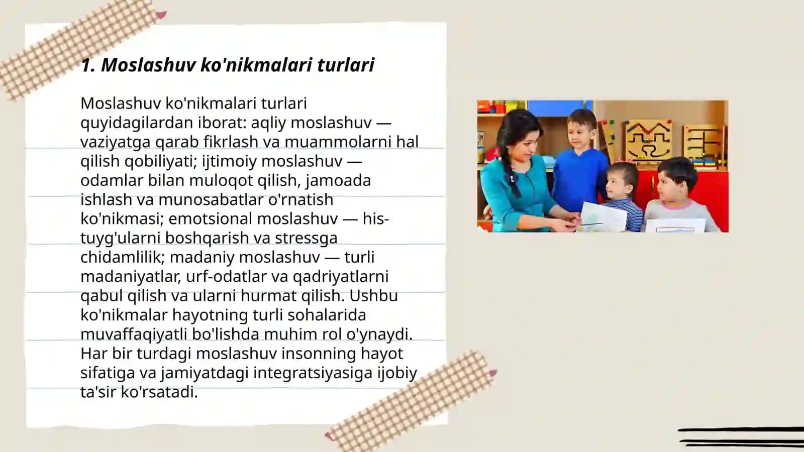 Ijtimoiy pedagogik faoliyatda bolalarning moslashuv ko'nikmalarini shakllantirish 3