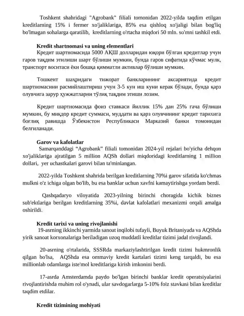 Kredit tizimi va banklar 3