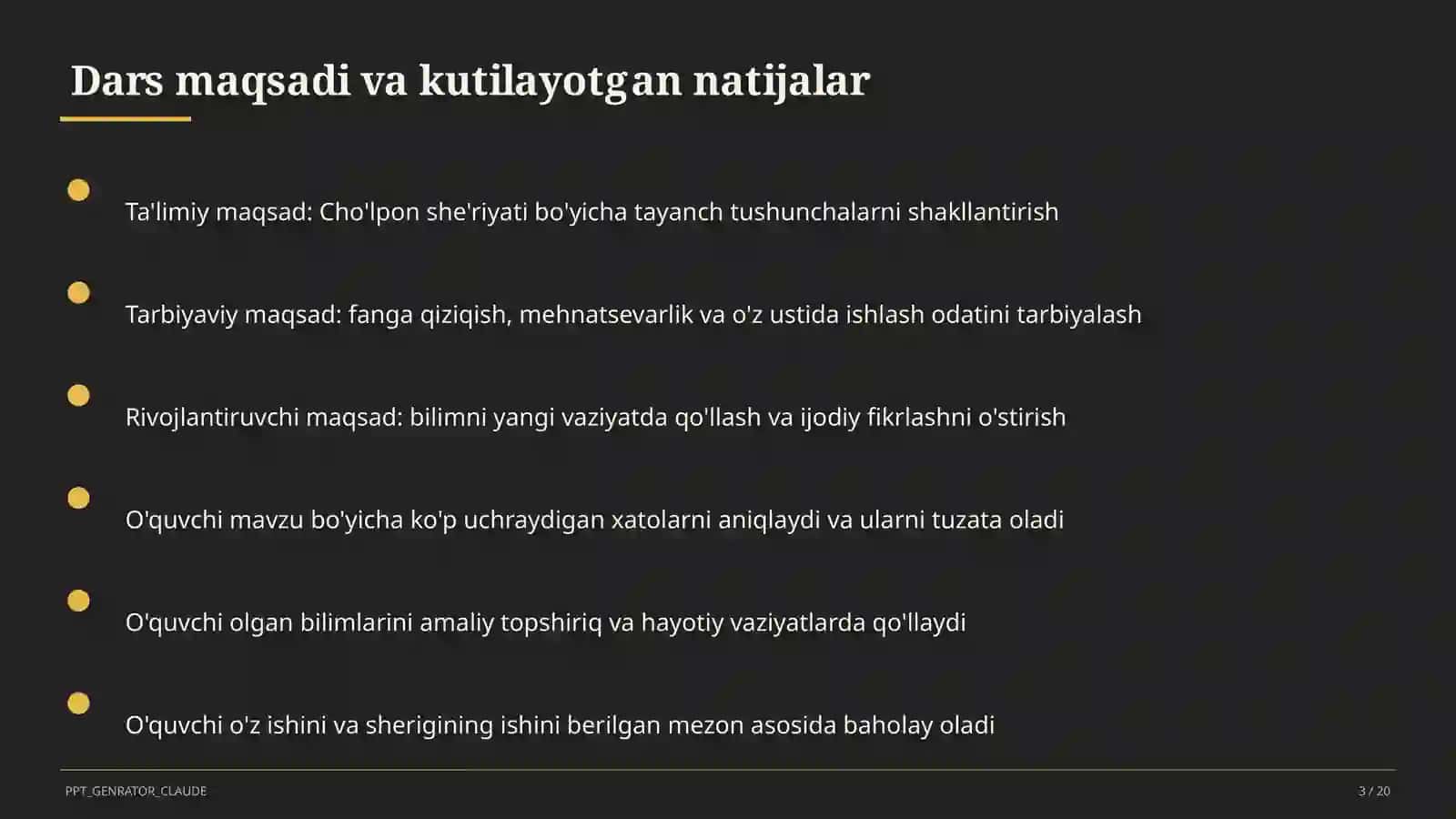 Cho'lpon she'riyati (7-sinf) 3