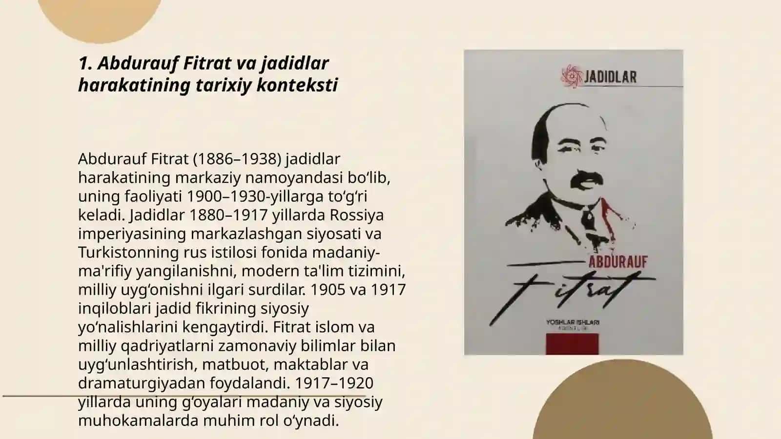 Abdurauf Fitrat jadidlar 3
