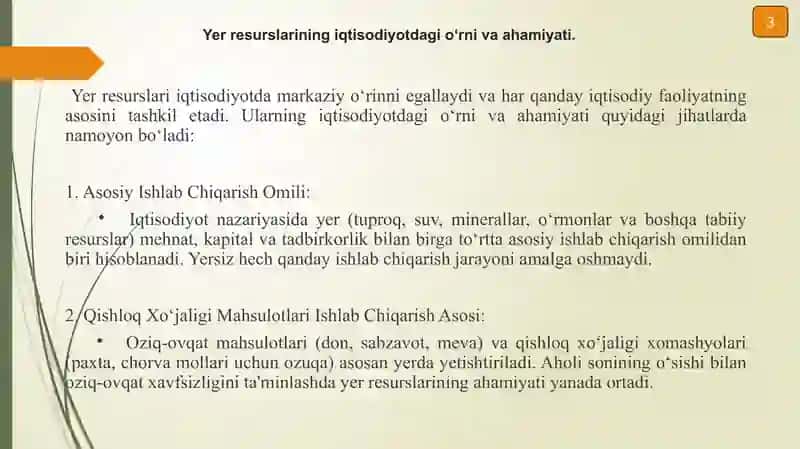 Bozor iqtisodiyoti sharoitida yer resurslarini boshqarishning o'ziga xos xususiyatlari 3