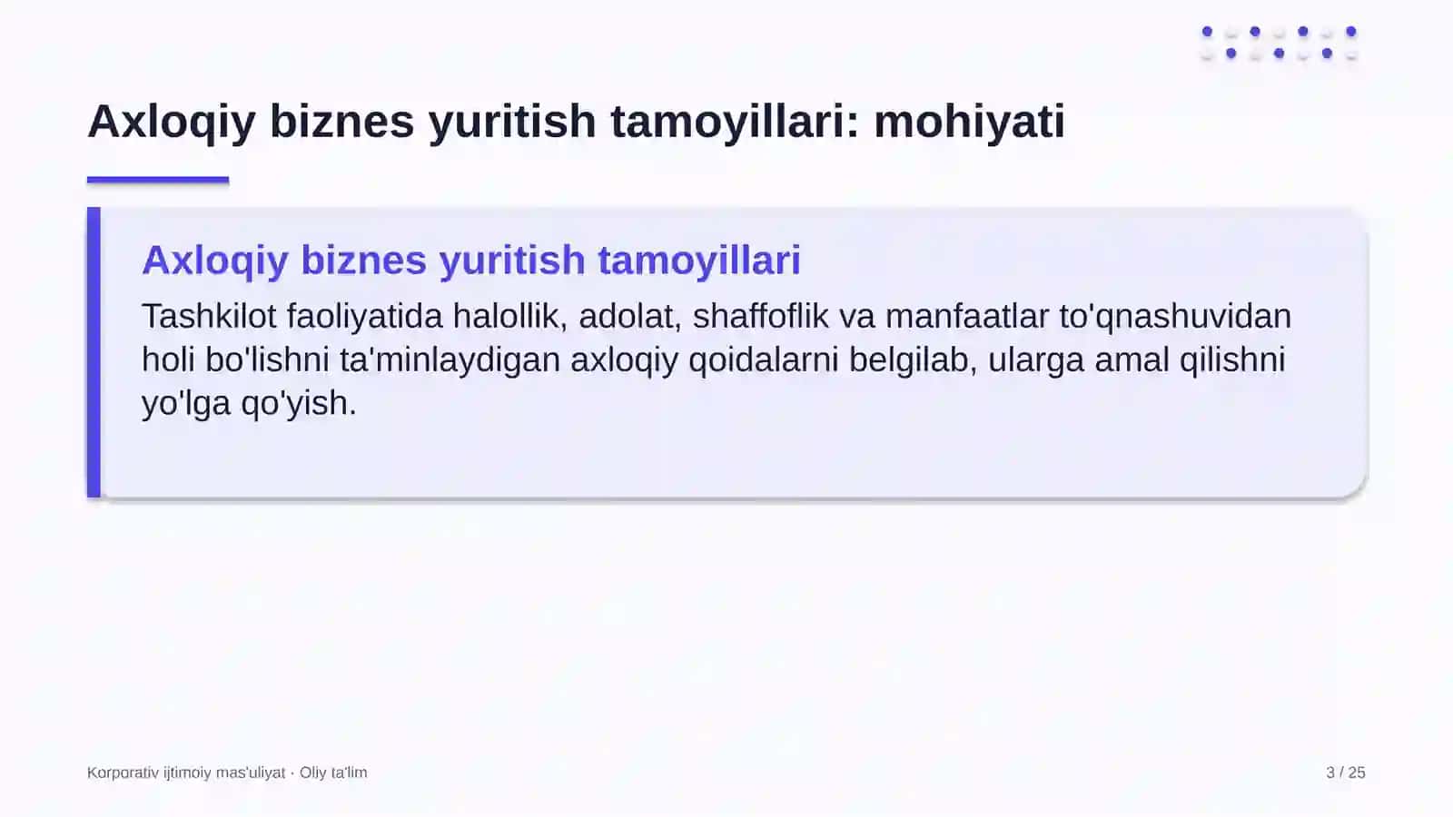 Korporativ ijtimoiy mas'uliyat · Oliy ta'lim 3