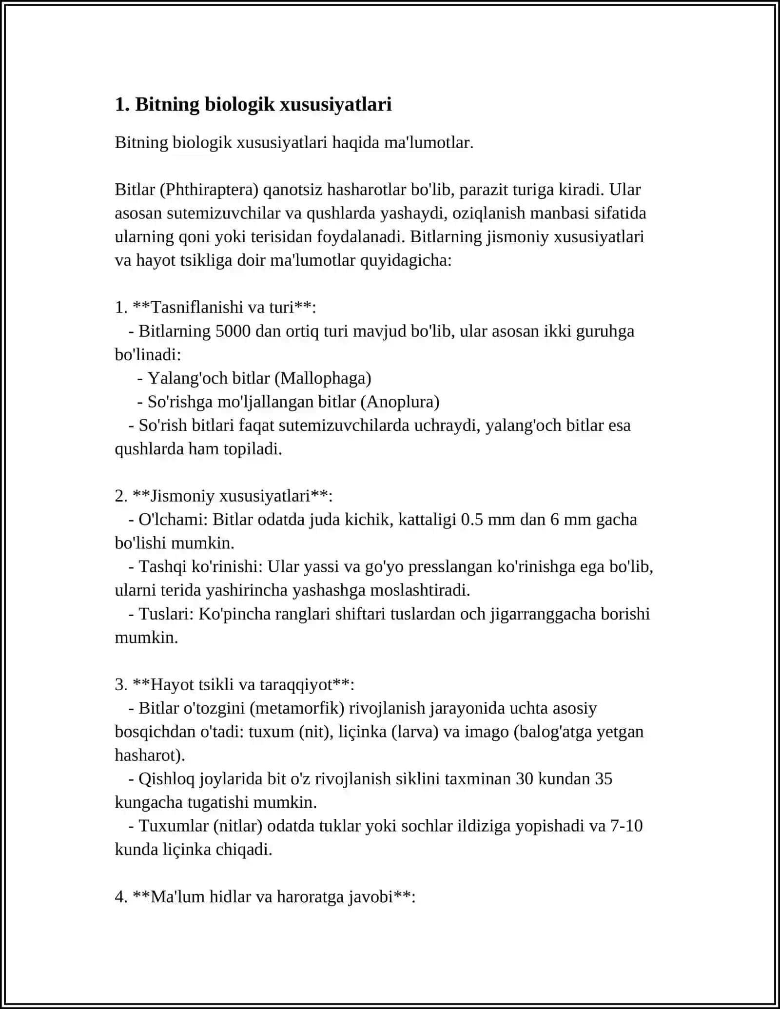 Bitning biologik xususiyatlari 3
