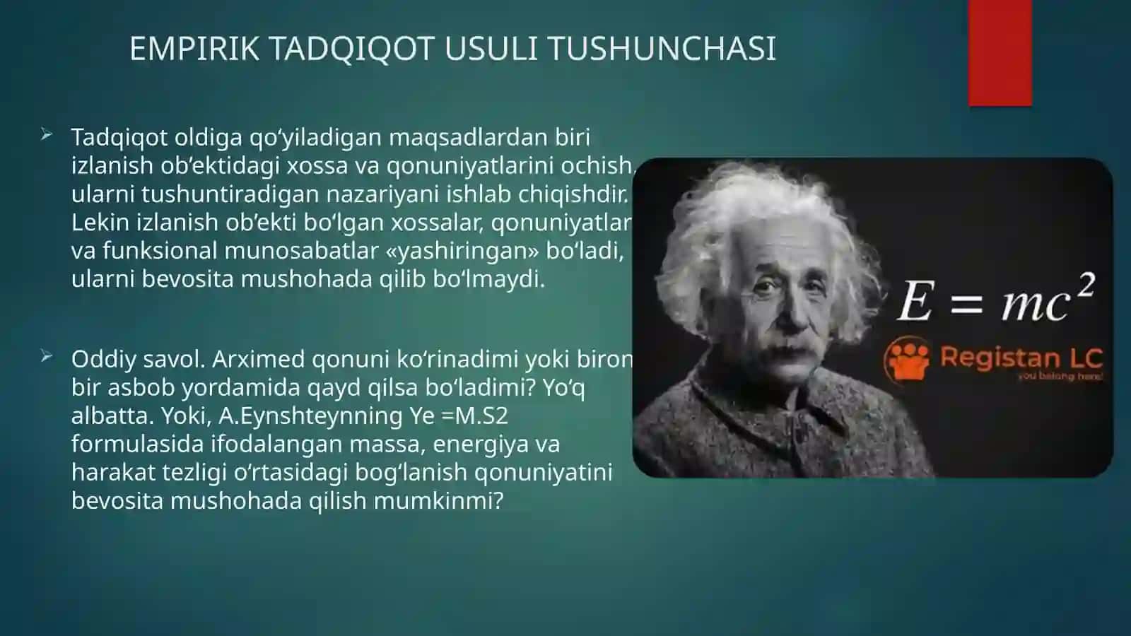 ILMIY TADQIQOTNING EMPIRIK USULLARI VA NAZARIY DARAJASI 3