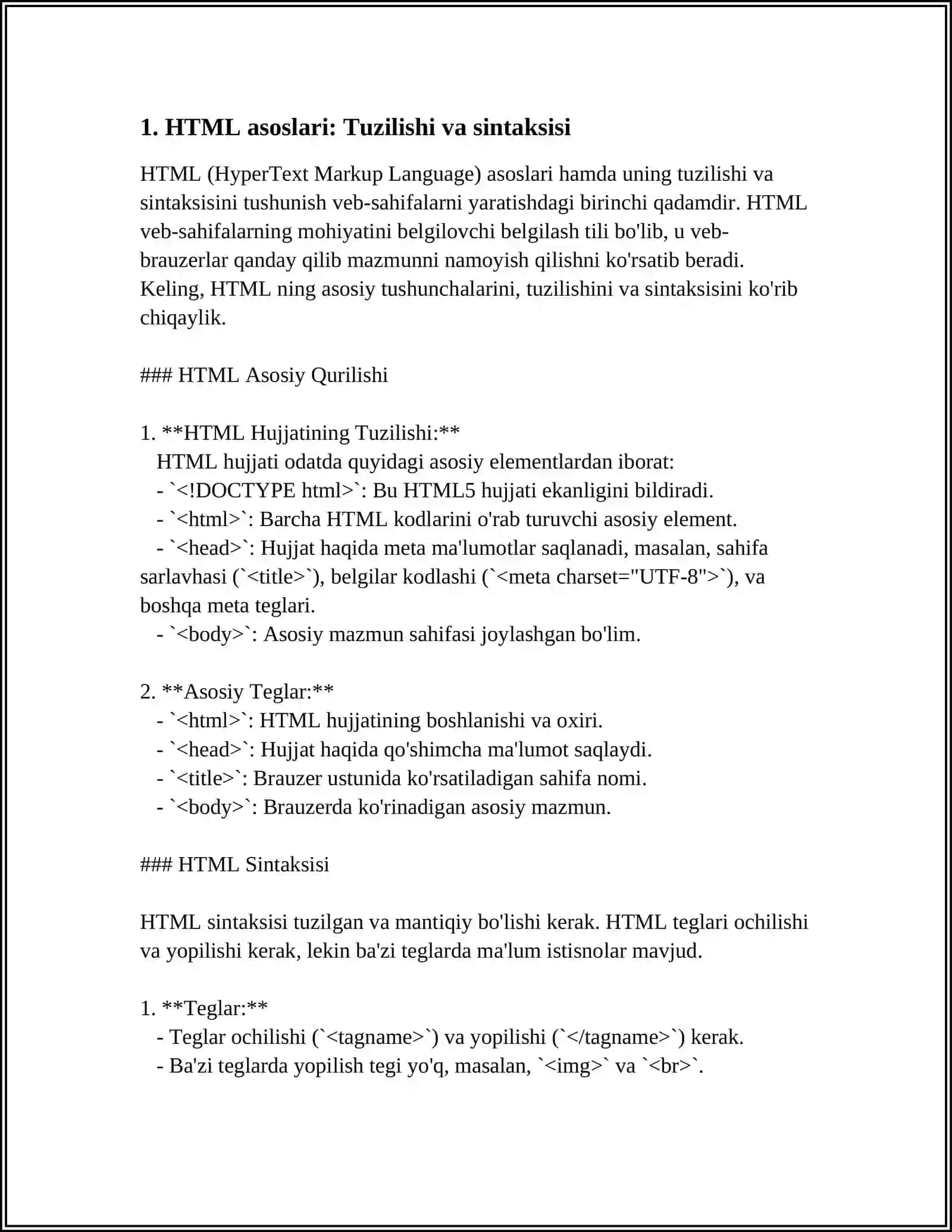 HTML VA CSS: VEB-DIZAYNNING ASOSIY PRINSIPLARI VA AMALIYOTLARI 3