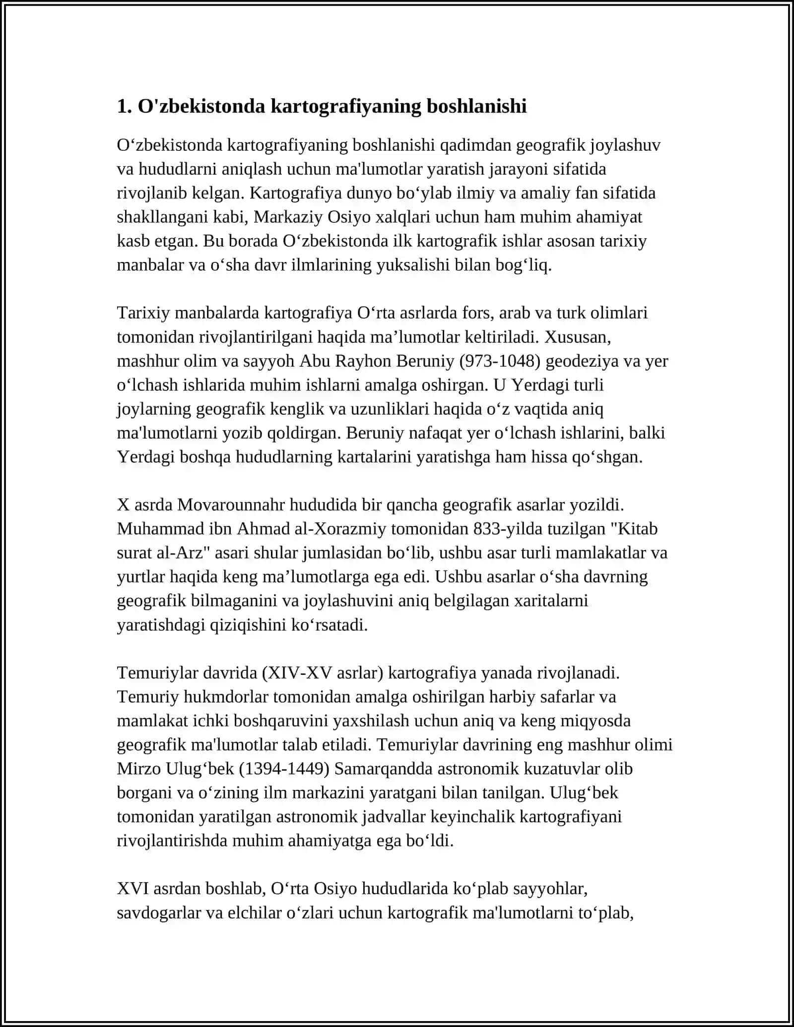 O'ZBEKISTONDA KARTOGRAFIYA FANI TARIXI 3