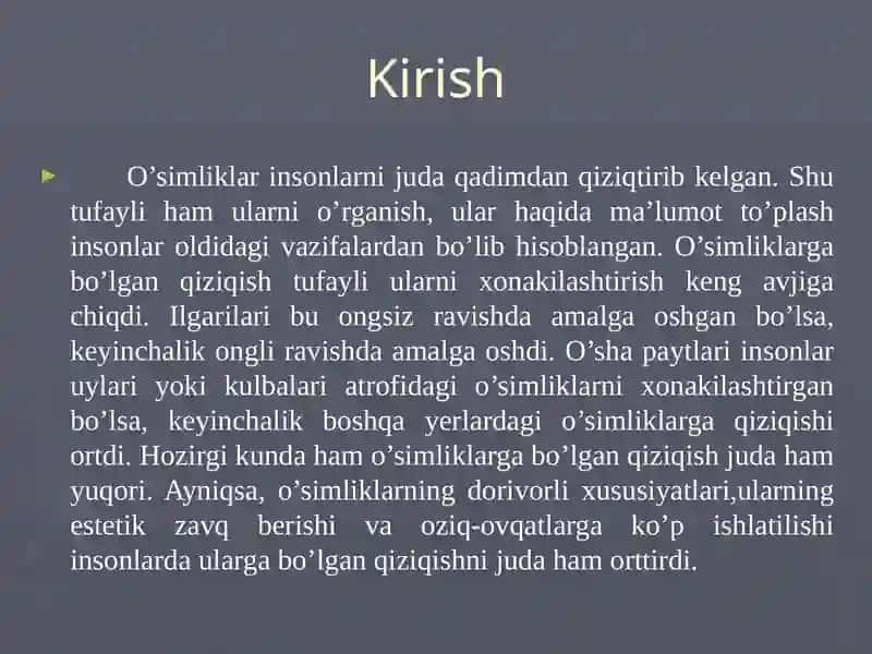 TROPIKDA TARQALGAN OZIQ OVQAT OʻSIMLIKLARI. 3