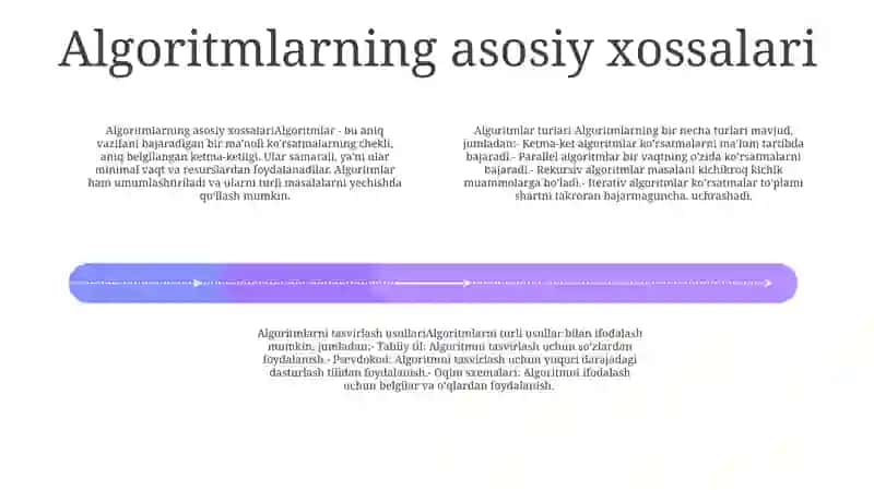 Algoritmlarning turlari va xossalari 3