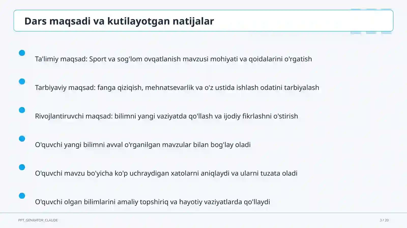 Sport va sog'lom ovqatlanish (8-sinf) 3