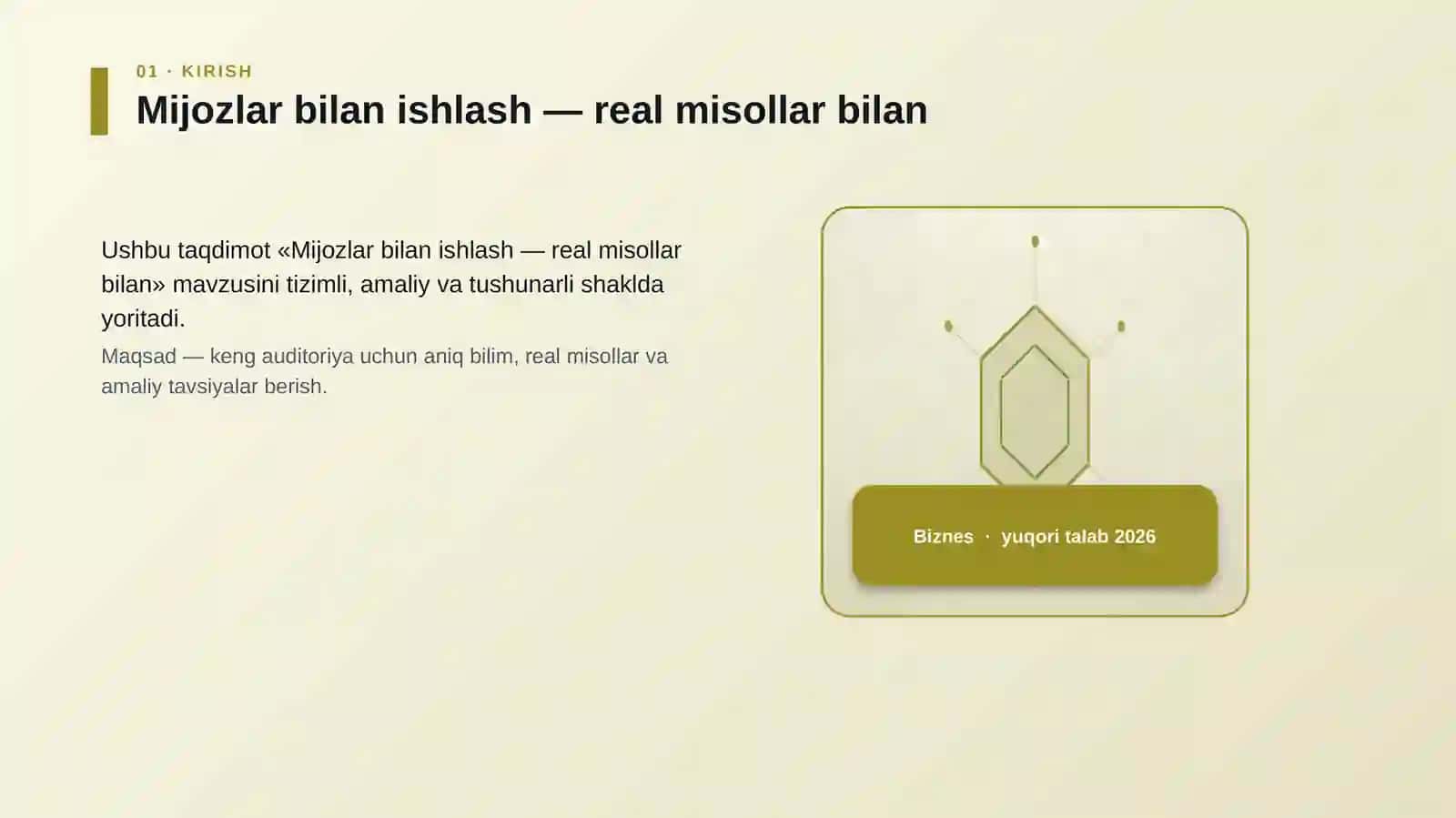 Mijozlar bilan ishlash — real misollar bilan 3