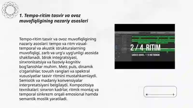 TEMPO-RITIM TASVIR VA OVOZ MUVOFIQLIGI DIYORBEK SHOYMURODOV 3