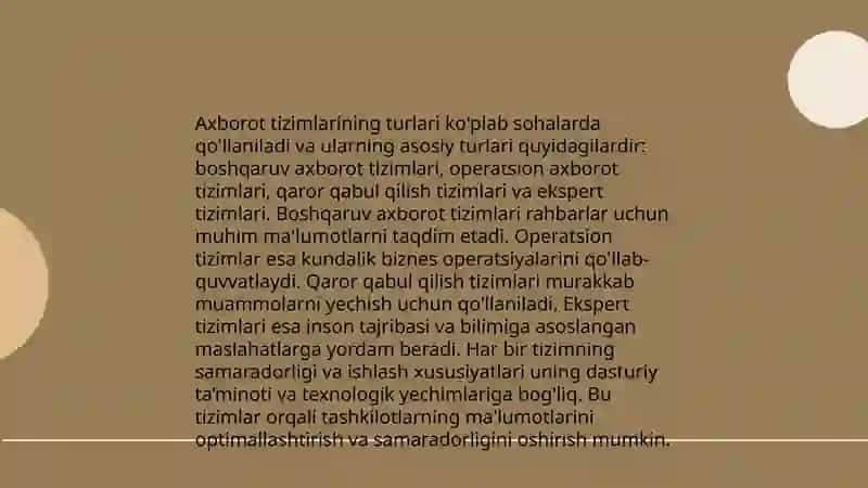 Axborot tizimlari va turlari 3