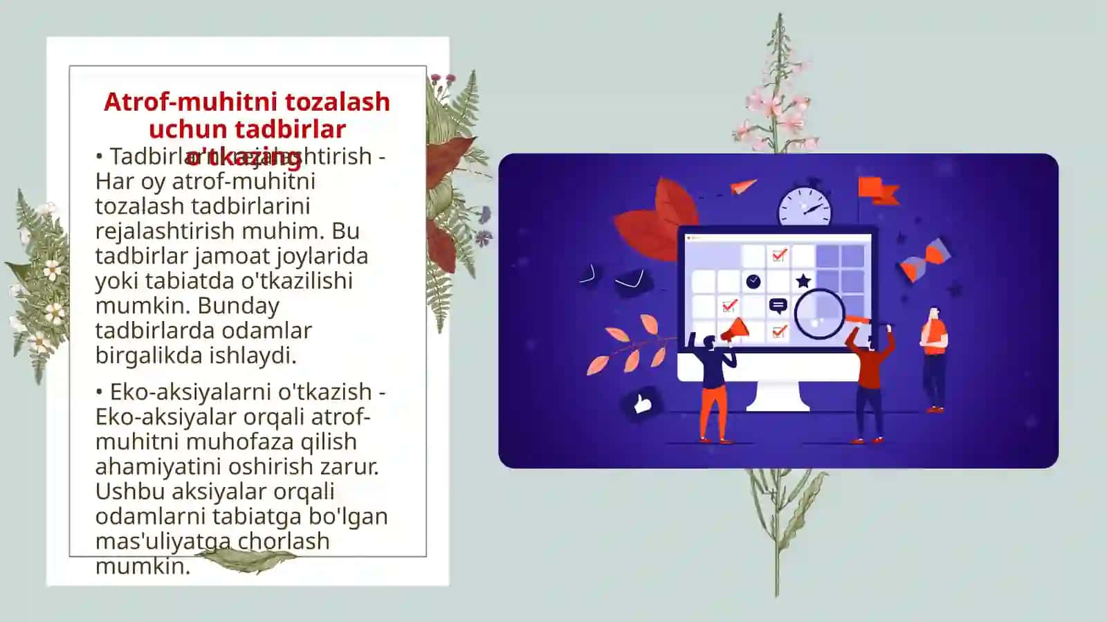 Tabiat, atrof-muhit va uning xavfsizligiga ko'riladigan chora-tadbirlar 3