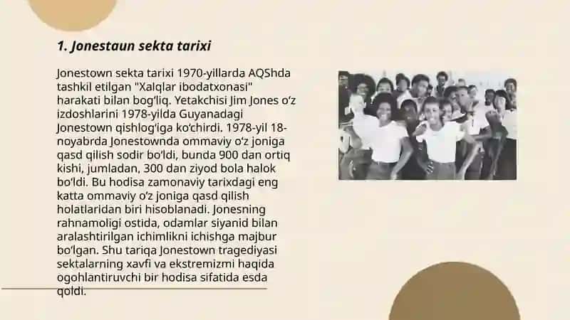Jonestaun sekta tarixi 3