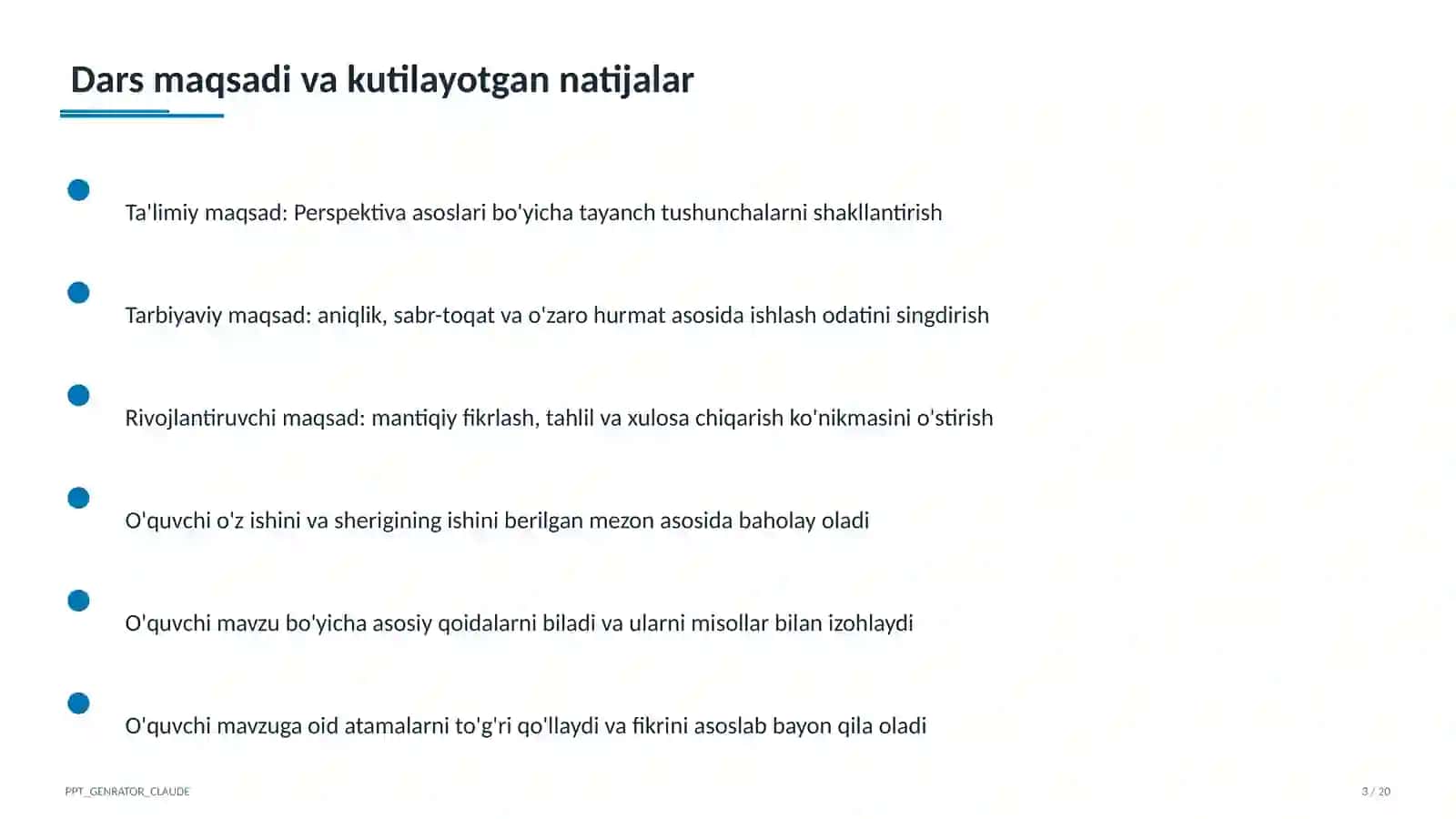Perspektiva asoslari (5-sinf) 3