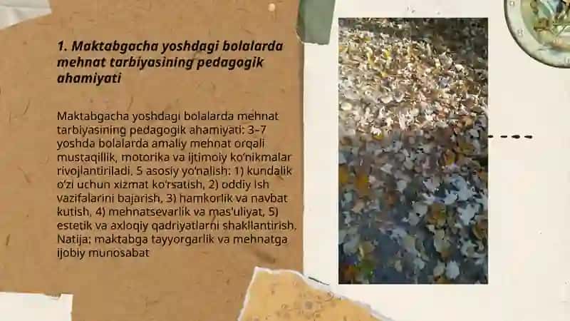 Maktabgacha yoshdagi bolalarda mehnat tarbiyasining pedagogik ahamiyati 3