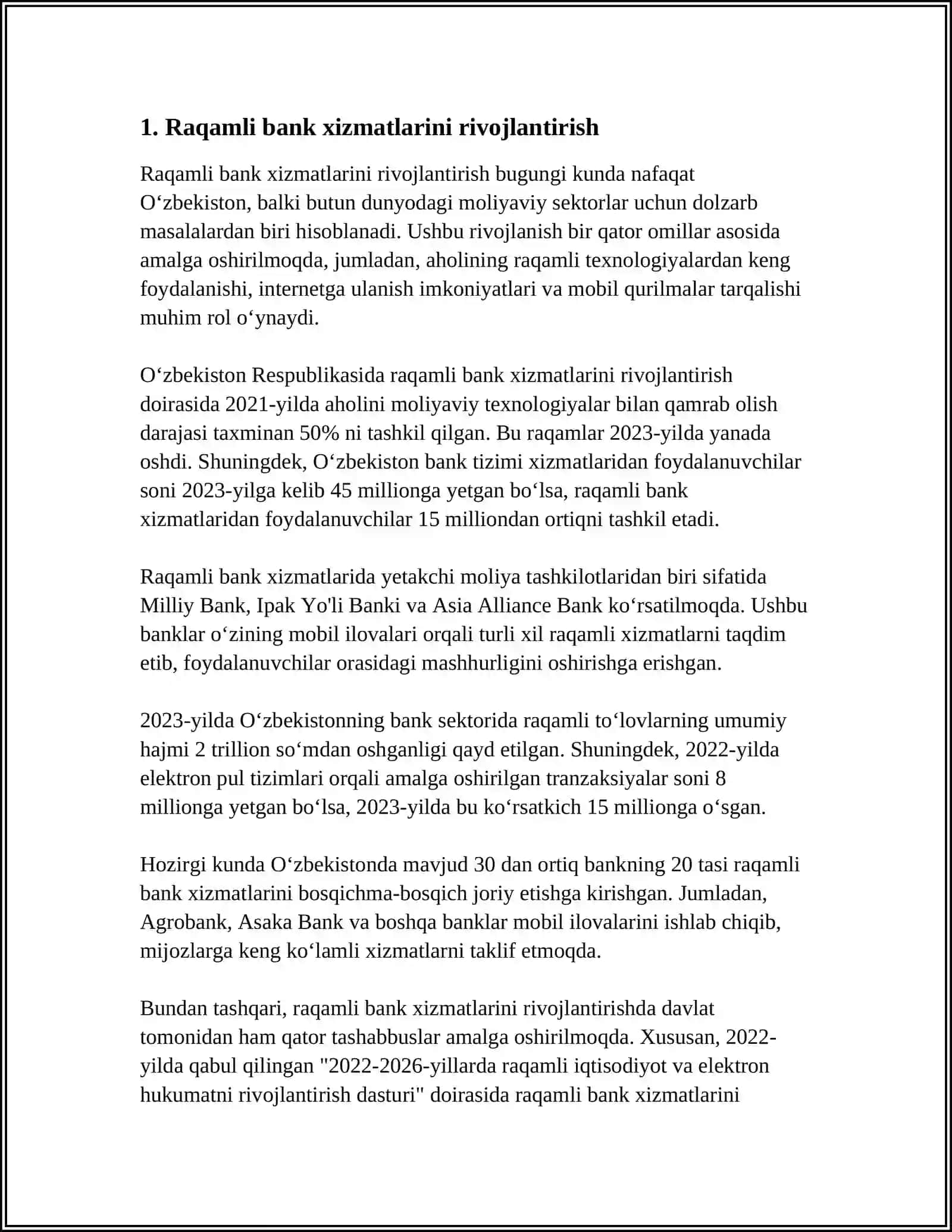 ÓZBEKISTOBDA BANK TIZIMINI TAKOMILLASHTIRISH YÒLLARI 3