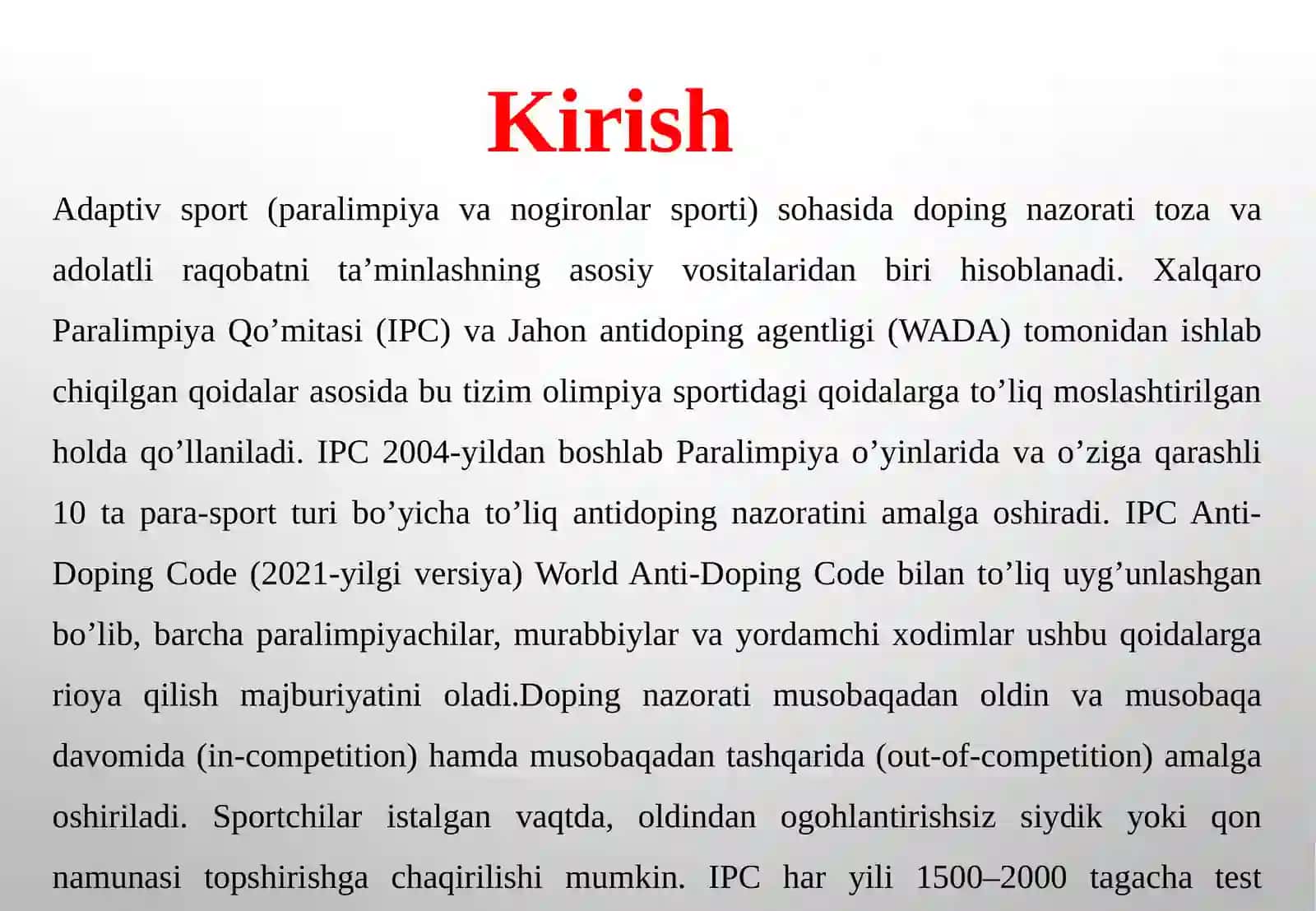 Adaptiv sportda doping nazorati 3