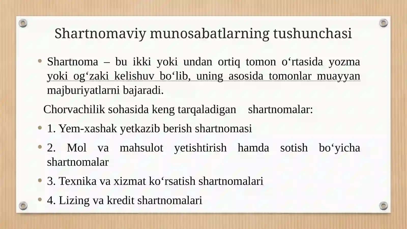 Chorvachilik menejmentida shartnomaviy munosabatlar 3