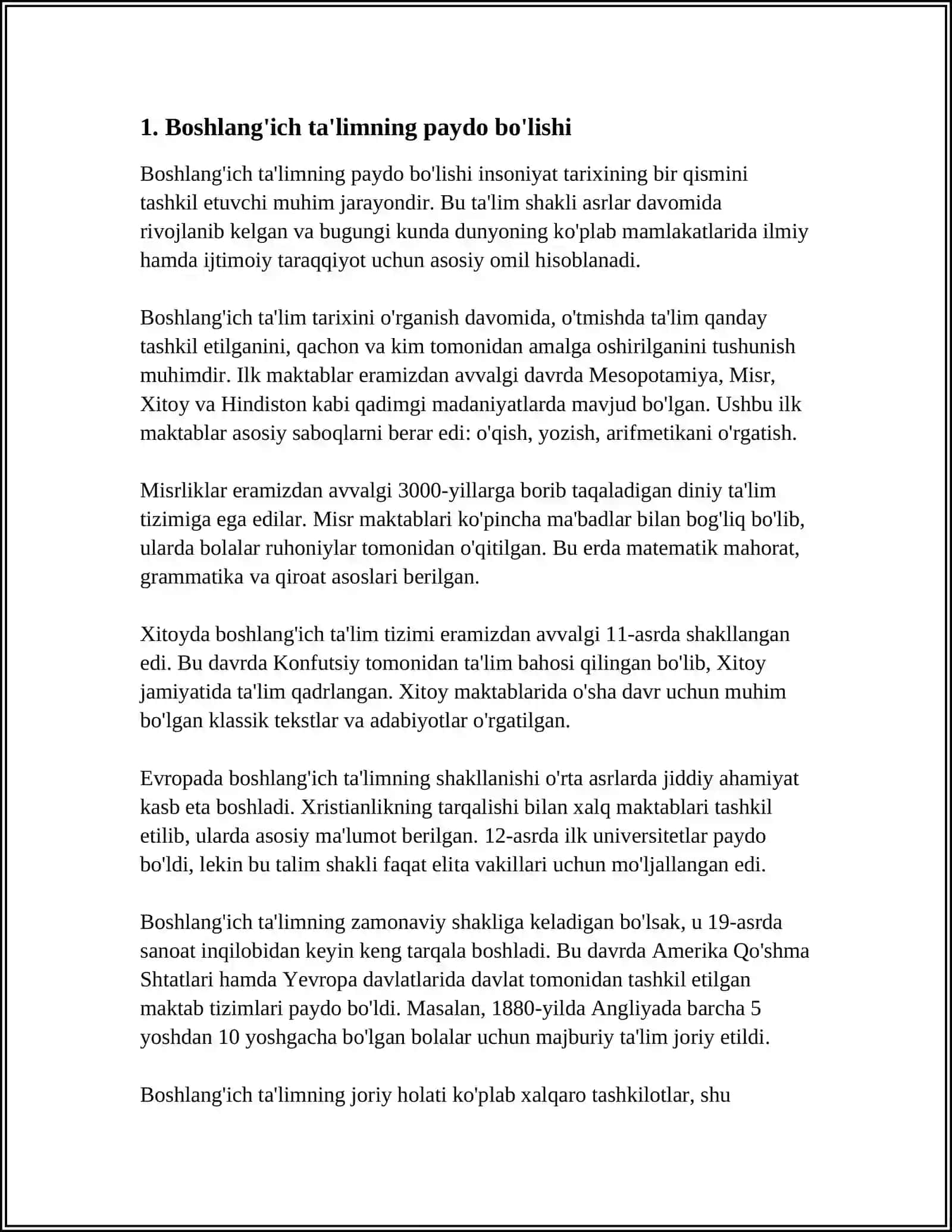 BOSHLANG‘ICH TA'LIM PEDAGOGIKASI FANI TARIXINING ASOSIY BOSQICHLARI 3