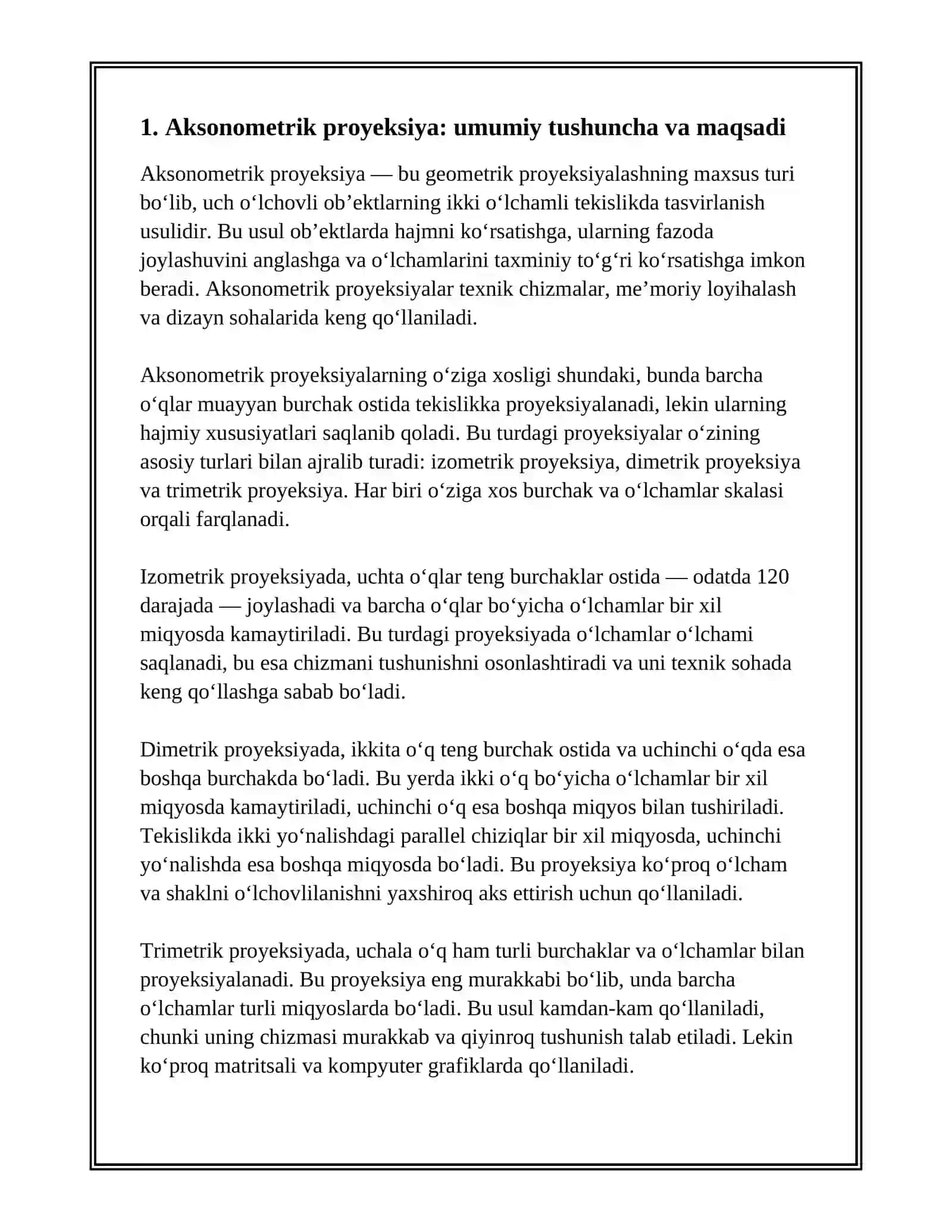 AKSONOMETRIK PROYEKSIYALAR 3