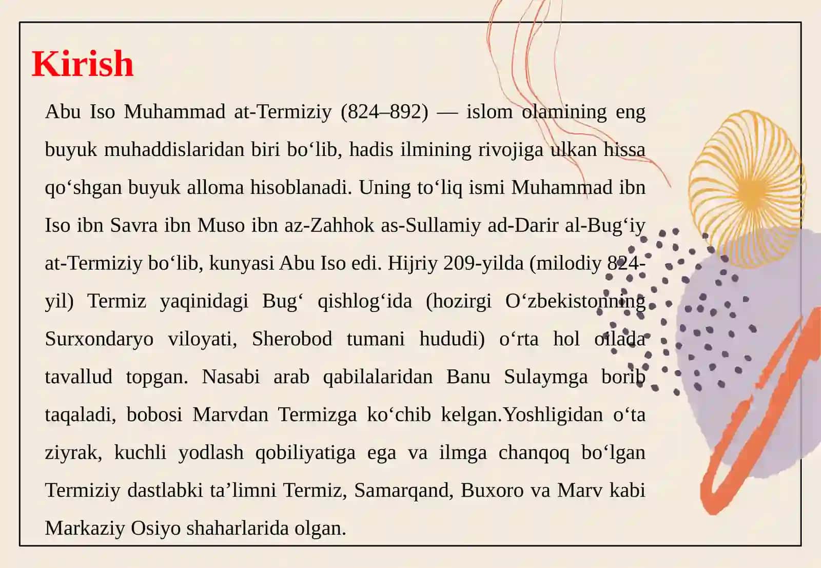 Abu Iso Muhammad at-Termiziy(824-894) 3