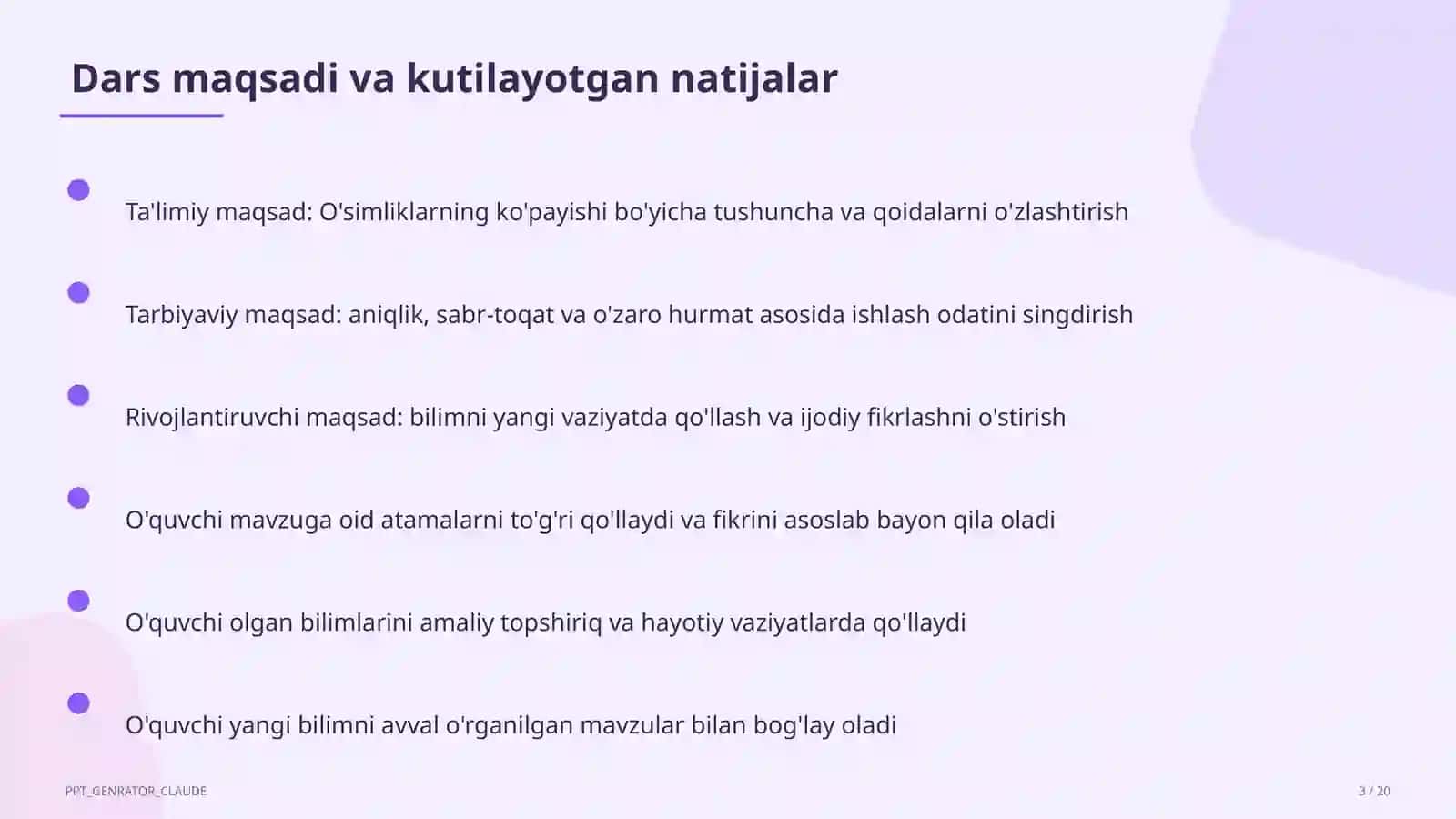 O'simliklarning ko'payishi (3-sinf) 3