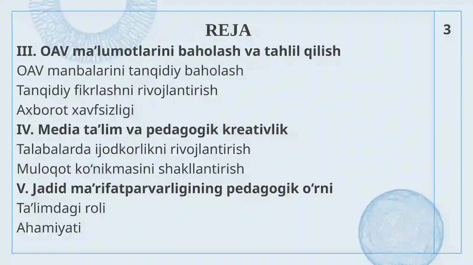 MEDIA TA’LIM NAZARIYASINING PEDAGOGIKADAGI O‘RNI 3