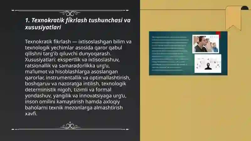 Texnokratik fikrlash.Texnooptimistik psixologiyaning shakllanishiga ta'siri 3